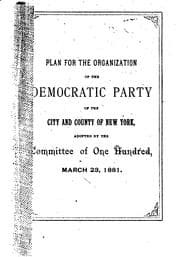 Tapa de Plan for the Organization of the Democratic Party of the City and Country of ...