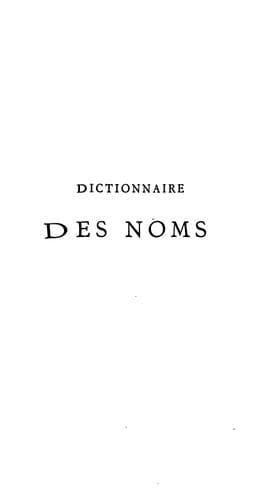 Tapa de Dictionnaire des noms ..