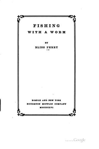 Tapa de Fishing with a Worm: By Bliss Perry