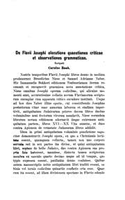 Tapa de De Flavii Josephi elocutione quaestiones criticae et observationes ..