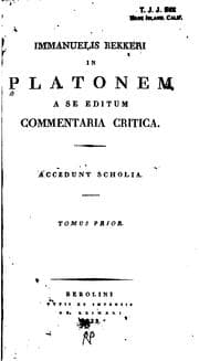 Tapa de Dialogi graece et latine, ex recensione Immanuelis Bekkeri ...