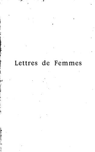 Tapa de Lettres de femmes ...