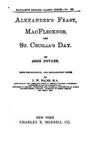 Tapa de Alexander's Feast ; MacFlecknoe ; and St. Cecilia's Day