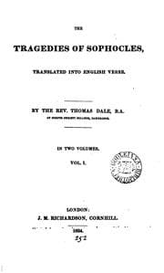 Tapa de The tragedies of Sophocles, tr. into Engl. verse. By T. Dale