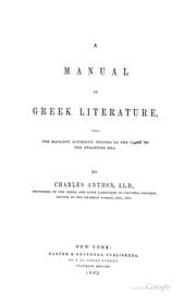 Tapa de A Manual of Greek Literature: From the Earliest Authentic Periods to the ..