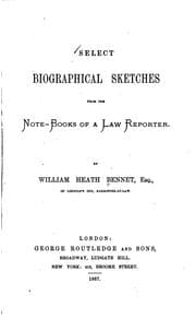 Tapa de Select Biographical Sketches Form the Notebooks of a Law Reporter