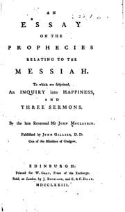 Tapa de An Essay on the Prophecies Relating to the Messiah