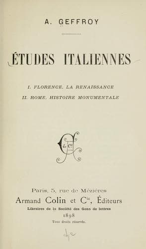 Tapa de Études italiennes