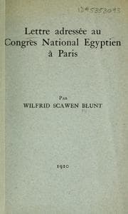 Tapa de Lettre adressée au congrès national Egyptien à Paris