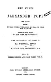 Tapa de Correspondence and Prose Works -- Vol V.
