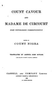 Tapa de Count Cavour and Madame de Circourt: Some Unpublished Correspondence