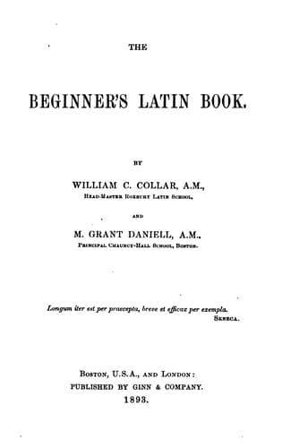 Tapa de The beginner's Latin book