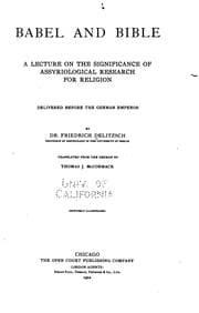 Tapa de Babel and Bible: A Lecture on the Significance of Assyriological Research ...