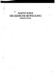 Tapa de Die jüdische Bewegung: Gesammelte Aufsätze und Ansprachen, 1900-1915