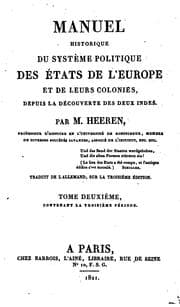 Tapa de Manuel historique du système politique des états de l'Europe, et de leurs colonies, depuis la ...