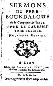 Tapa de Sermons du père Bourdaloue ...: pour le caresme ..
