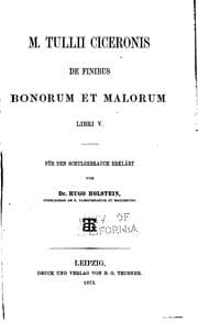 Tapa de De finibus bonorum et malorum libri V.