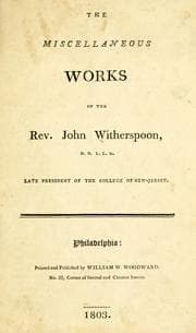 Tapa de The miscellaneous works of the Rev. John Witherspoon, D.D.L.L.D., late president of the College of New-Jersey