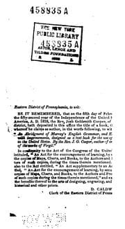 Tapa de An Abridgement of Murray's English Grammar and Exercises: With Improvements Designed as a Text ...