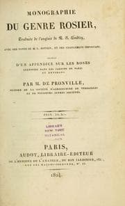 Tapa de Monographie du genre rosier