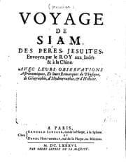 Tapa de Voyage de Siam, des peres Jesuites, envoyez par le roy aux Indes & à la ...
