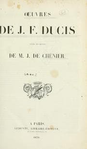 Tapa de uvres de J.F. Ducis, suivies de M.J. de Chénier