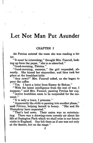 Tapa de Let Not Man Put Asunder: A Novel