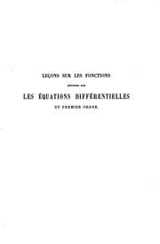 Tapa de Leçons sur les fonctions définies par les équations différentielles du ..