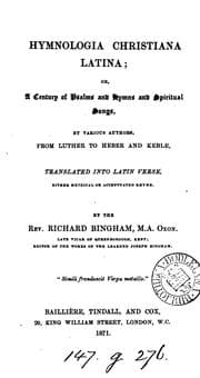 Tapa de Hymnologia Christiana Latina: or, A century of psalms and hymns and spiritual songs, tr. into ...