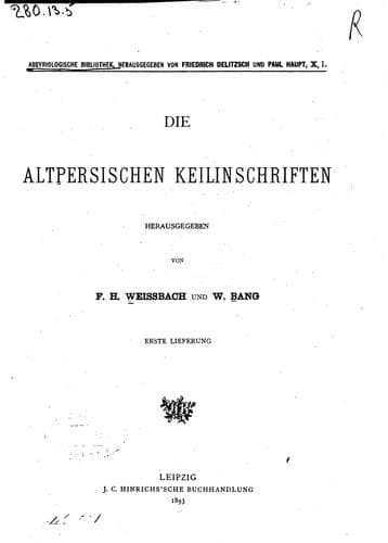 Tapa de Die altpersischen Keilinschriften