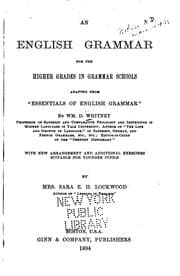 Tapa de An English Grammar for the Higher Grades in Grammar Schools