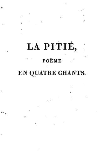 Tapa de La pitié, poëme