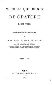 Tapa de M. Tulli Ciceronis De oratore libri tres