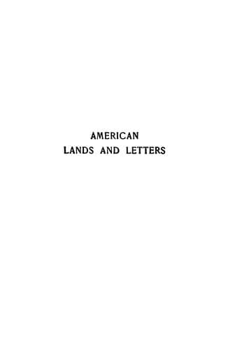 Tapa de American Lands and Letters ..