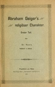 Tapa de Abraham Geiger's religiöser Charakter. 1. Teil