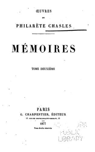 Tapa de Mémoires
