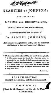 Tapa de The Beauties of Johnson: Consisting of Maxims and Observations, Moral, Critical, & Miscellaneous ..