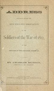 Tapa de Address delivered before the New England association of the soldiers of the war of 1812