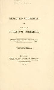 Tapa de Rejected addresses, or, The new Theatrum poetarum