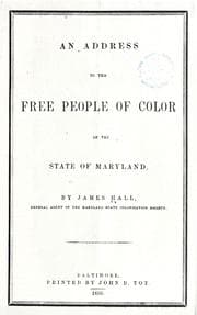 Tapa de An address to the free people of color of the state of Maryland