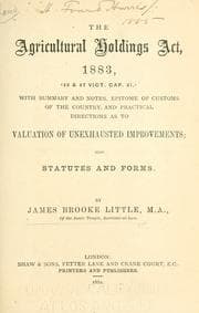 Tapa de The agricultural holdings act, 1883 (46 & 47 Vict. cap. 61)