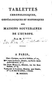 Tapa de Tablettes chronologiques, genéalogiques et historiques des maisons souveraines de l'Europe