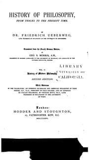 Tapa de A History of Philosophy, from Thales to the Present Time