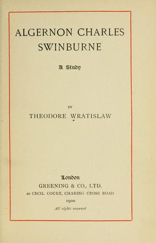 Tapa de Algernon Charles Swinburne