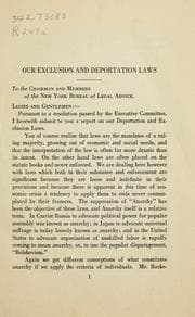 Tapa de American deportation and exclusion laws