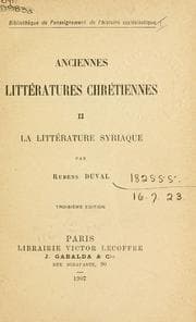 Tapa de Anciennes littératures chrétiennes