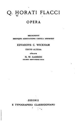 Tapa de Q. Horati Flacci opera