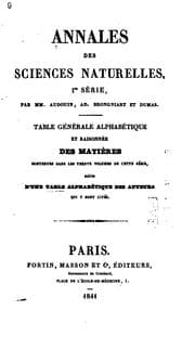 Tapa de Annales des sciences naturelles, par mm. Audouin, Ad. Brongniart et Dumas, comprenant la ...