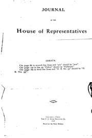 Tapa de Journal of the House of Representatives of the ... General Assembly of the ...