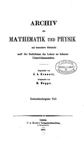 Tapa de Archiv der Mathematik und Physik